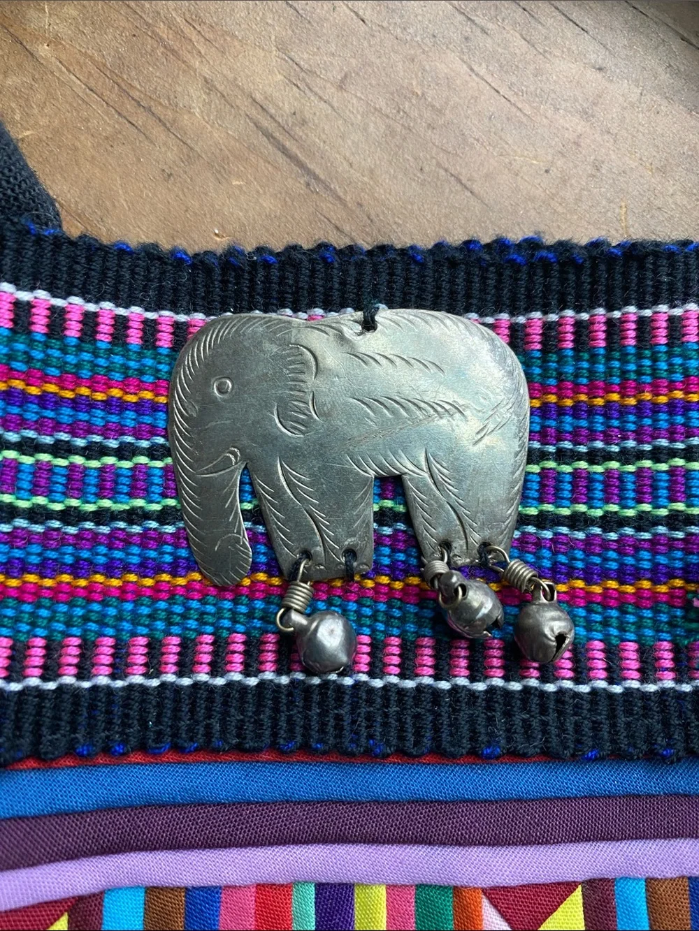Southeast Asian Woven Crossbody Water Bottle Holder Bag
